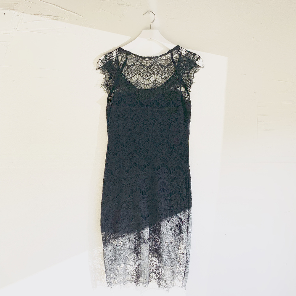 FREE PEOPLE Peek-a-Boo Crochet Dress